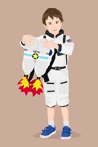 Astronaut boy collage element, vector illustration