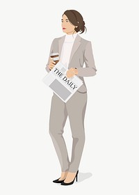 Busy businesswoman collage element, vector illustration