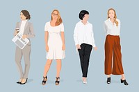 Successful women collage element, vector illustration