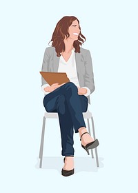 Career woman clipart, aesthetic illustration