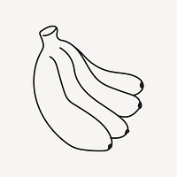 Banana doodle drawing, fruit line art illustration