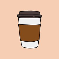 Coffee cup doodle clipart, beverage creative illustration