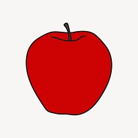 Apple clipart, fruit, colorful cute doodle vector