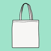 Tote bag doodle mockup, eco-friendly product vector