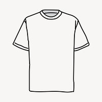 White t-shirt graphic mockup, apparel doodle vector