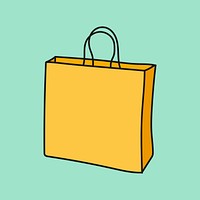 Shopping bag doodle clipart, object creative, colorful illustration