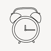 Alarm clock hand drawn collage element, object illustration psd