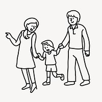 People clipart, family holding hand drawing design