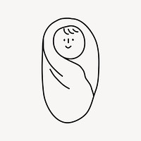 Swaddling baby clipart, drawing design