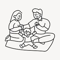 Picnic clipart, family drawing design