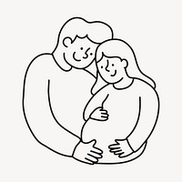 Pregnancy clipart, parents drawing design