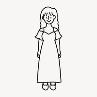 Woman doodle clipart, mother illustration vector