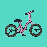 Pink bicycle collage element, vehicle cartoon illustration vector