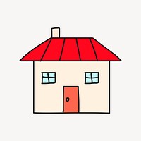 House collage element, real estate cartoon illustration vector