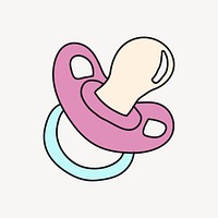Pacifier clipart, baby object illustration psd