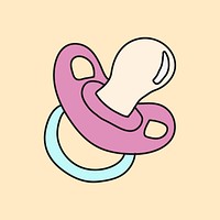 Pacifier cartoon illustration, baby object design
