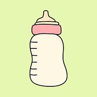 Feeding bottle collage element, baby object cartoon illustration vector