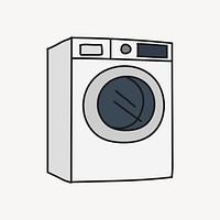 Clothes dryer clipart, laundry illustration psd