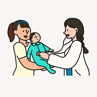 Childcare clipart, health checkup illustration psd