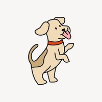 Standing dog collage element, pet cartoon illustration vector