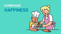 Mother's day blog banner template, homemade happiness psd