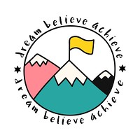 Mountaintop with dream believe achieve quote