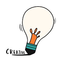 Hand drawn light bulb illustration