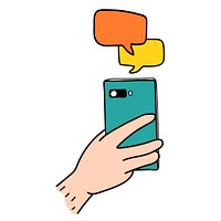 Hand drawn social media addiction concept illustration