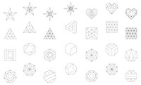 Linear illustration of geometric shapes