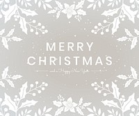 Merry Christmas wish psd botanical background