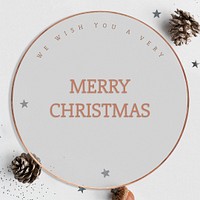 Merry Christmas psd message template social media post