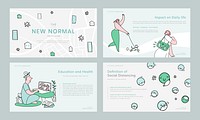COVID-19 helpful infographic template psd doodle business presentation collection