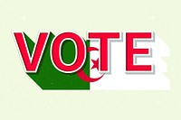 Vote word Algeria flag vector election