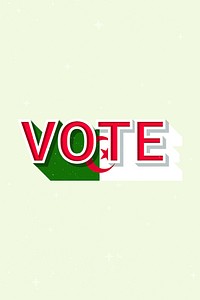 Vote Algeria flag text vector