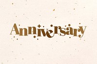 Anniversary gold font typography vector