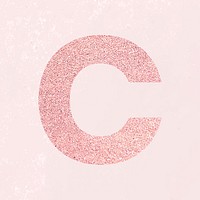 Glitter capital letter C sticker vector