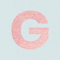 Glitter capital letter G sticker vector