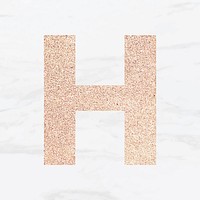 Glitter capital letter H sticker vector