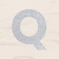 Glitter capital letter Q sticker vector