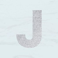 Glitter capital letter J sticker vector