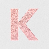 Glitter capital letter K sticker vector