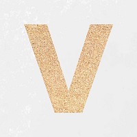 Glitter capital letter V sticker vector