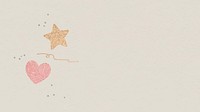 Glitter heart and star background design vector