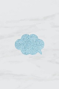 Glitter blue speech bubble vector