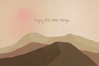 Motivational quote template psd on landscape background enjoy the little things