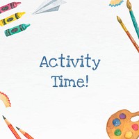 School activities editable template psd in watercolor back to school social media post