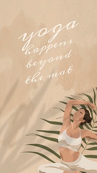 Yoga quote editable template psd yoga happened beyond the mat 