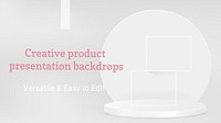 Modern product backdrop template psd in white tone