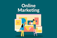 Online marketing template vector in flat design