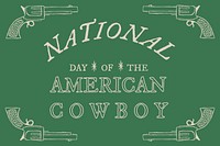 Wild west  presentation template psd with editable text, National Day of the Cowboy with hand drawn elements